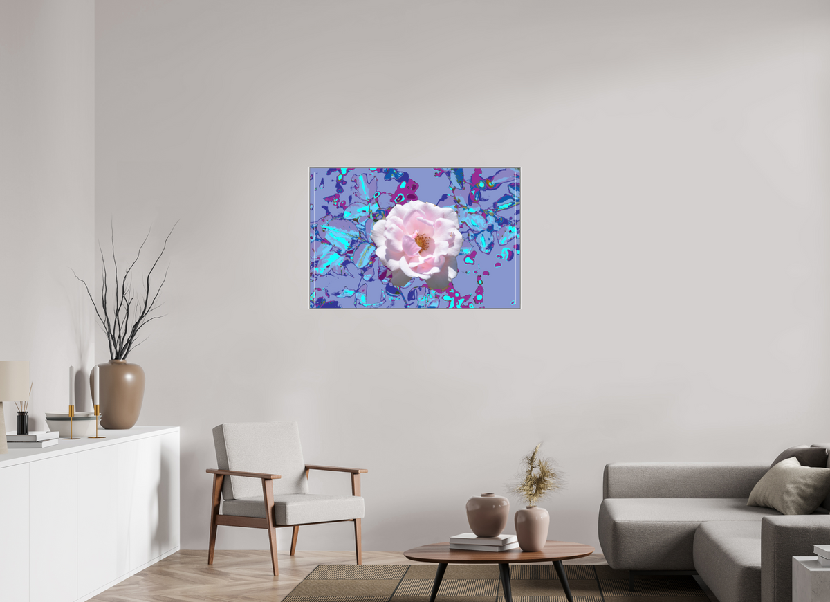 105 x 70 cm, Acryl Matt Artbox 25mm weiß 311 Abstrakte Rose