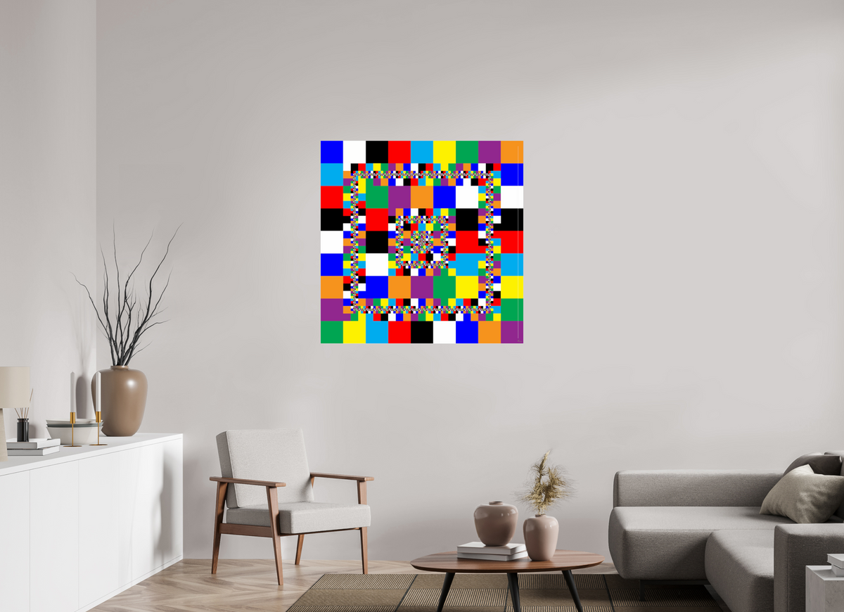 100 x 100 cm, Fotoabzug hinter Acrylglas glänzend, Slim Line silber 120 Nonett