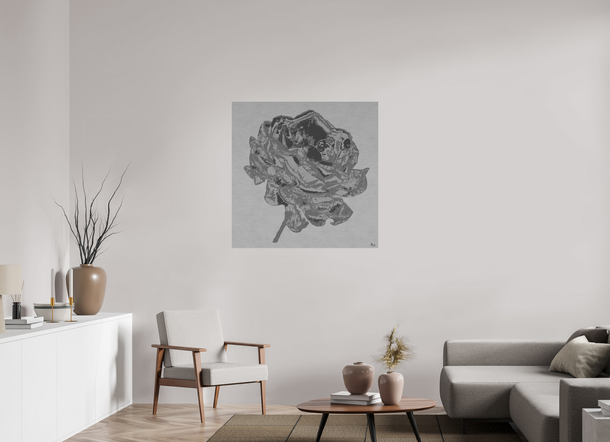 100 x 100 cm, Alu gebü. 312 Silberne Rose