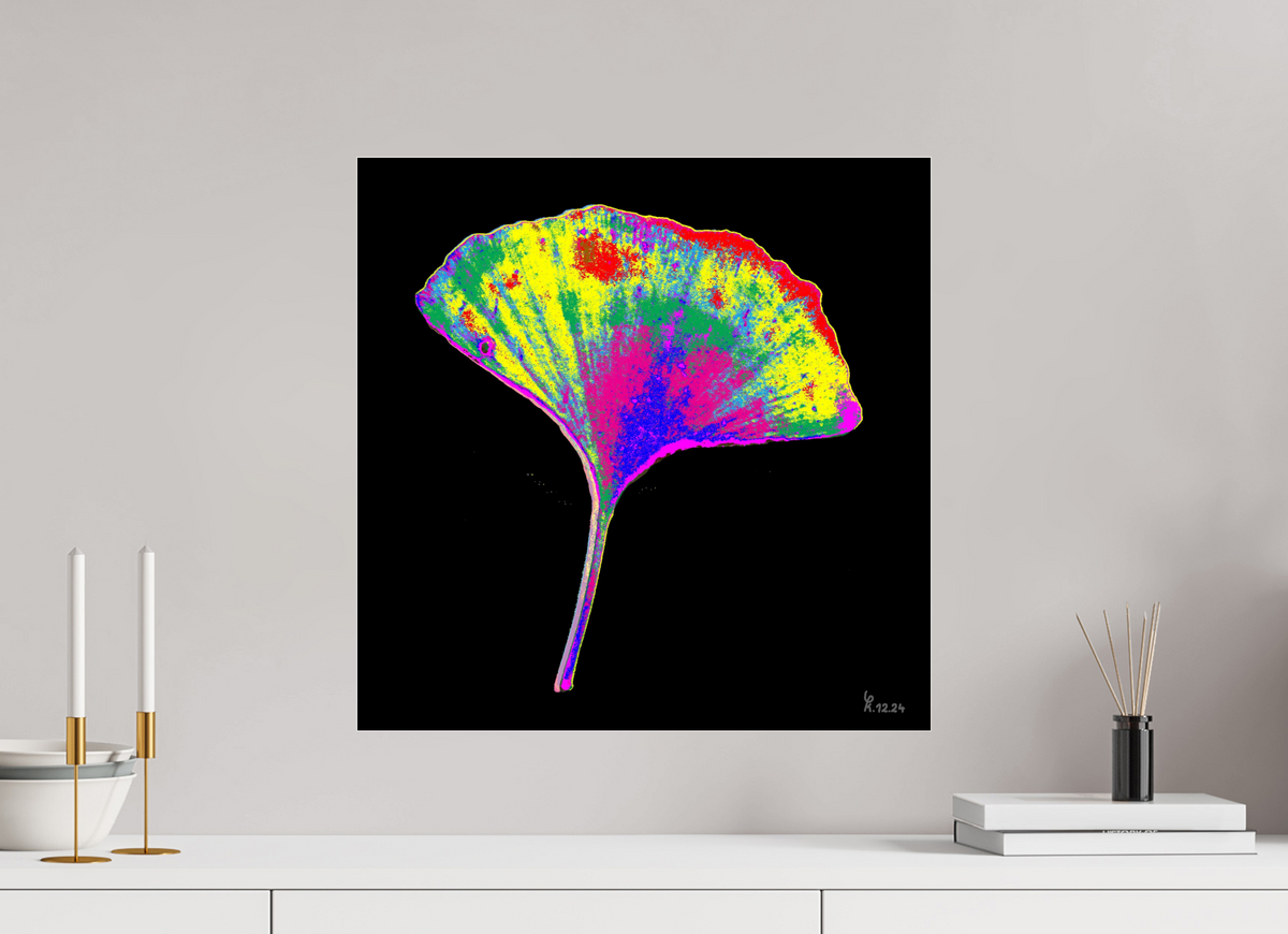 50 x 50 cm, Photo Print Under Acrylic Glass Ginko