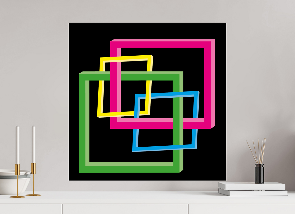60 x 60 cm, Photo Print Under Acrylic Glass 040 Verschränkte Spektren