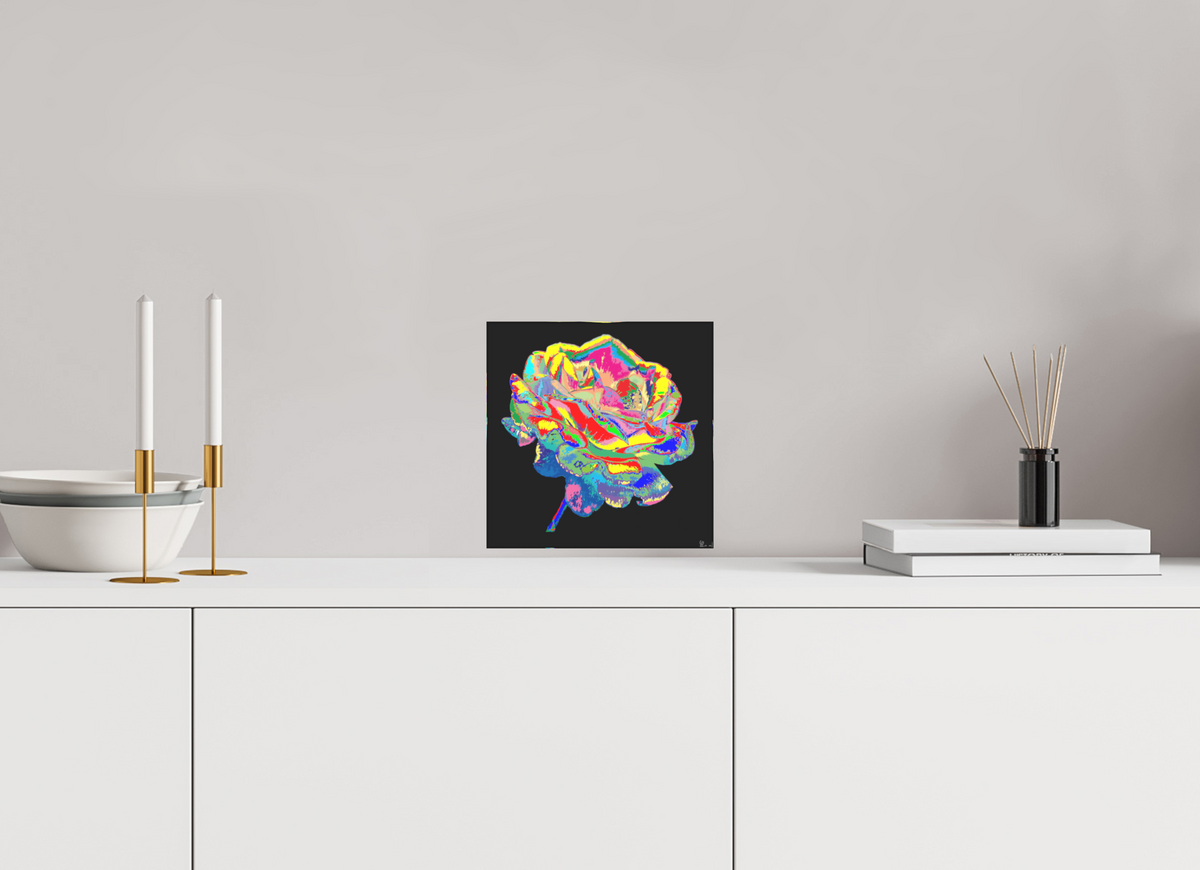 20 x 20 cm, Acylblock mit Geschenkbox 310 Digitale Blütenpracht
