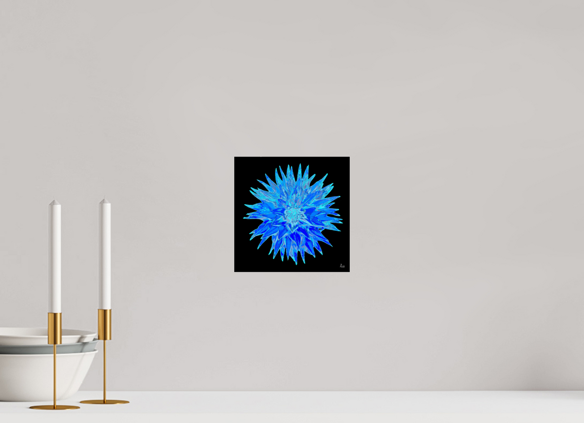 20 x 20 cm, Photo Print Under Acrylic Glass Blaue Dahlie