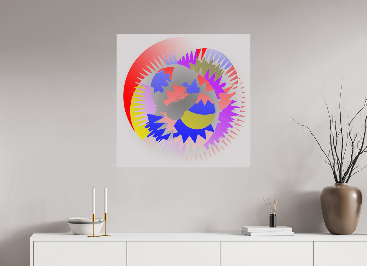 80 x 80 cm, Fotoabzug hinter Acrylglas glänzend, Slim Line silber 074 Farbverläufe 2