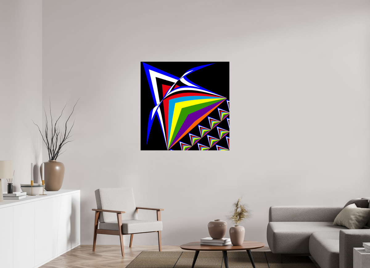 100 x 100 cm, Photo Print Under Acrylic Glass 185 Prismen
