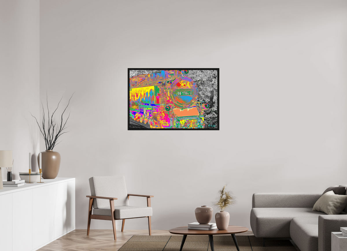 105 x 70 cm, Foto unter Acrylglas glänzend, Basel 15mm Eiche schwarz 550 Rasender Roland