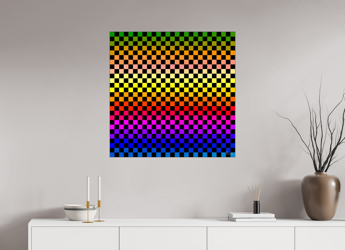 80 x 80 cm, Foto hinter Acryl Glas glänzend, Slim Line schwarz 101 PRISMA