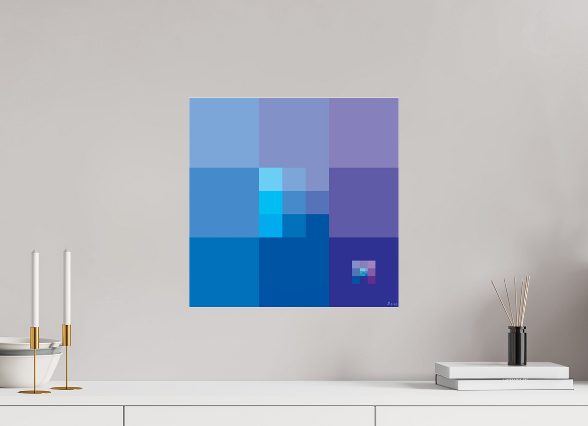 40 x 40 cm, Photo Print Under Acrylic Glass 066 Blaues Gleichgewicht