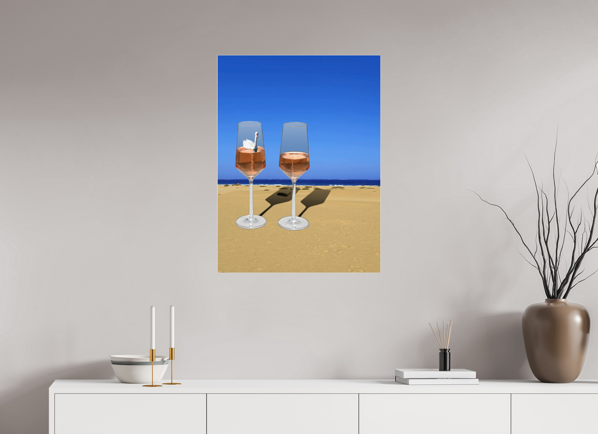 60 x 80 cm, Fotoabzug hinter Acrylglas glänzend, Slim Line silber 150 Champagner Oase