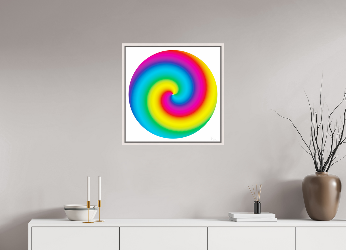 60 x 60 cm, ChromaLuxe HD Metal Print Basel Ahorn weiß 076 Farbwirbel