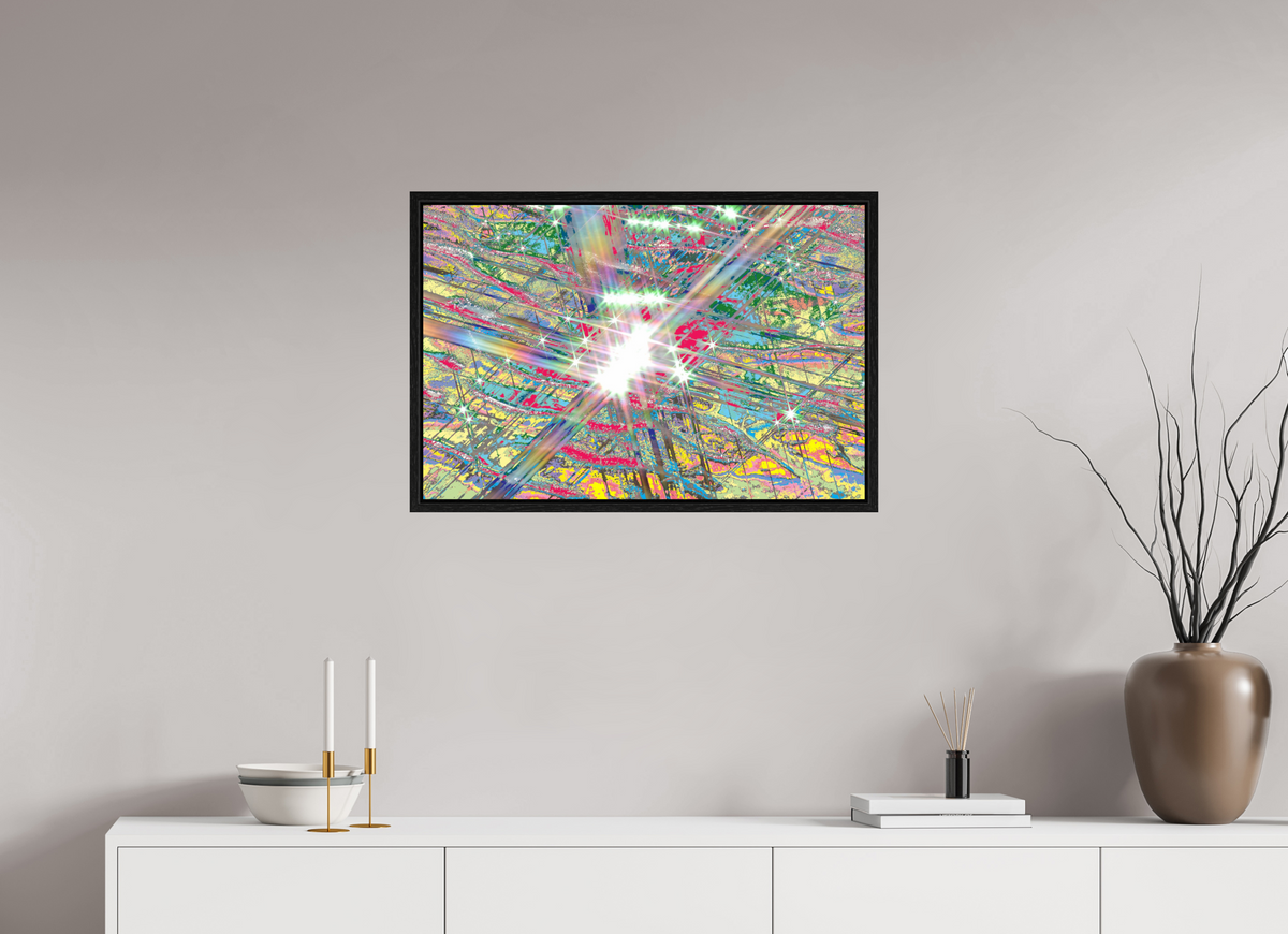 75 x 50 cm, Foto unter Acrylglas, Basel 15mm Eiche schwarz 760 Lichtspiel im Watt