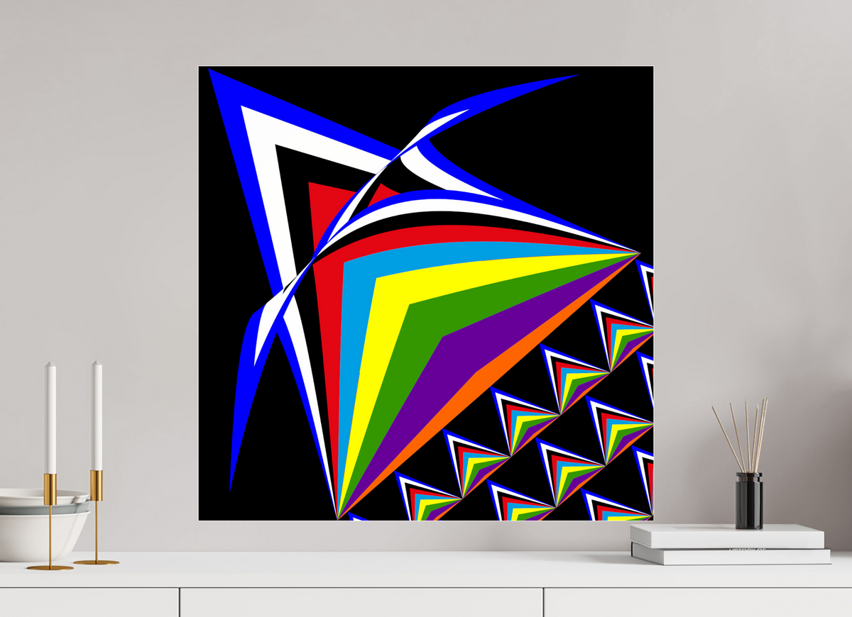 60 x 60 cm, Photo Print Under Acrylic Glass 185 Prismen