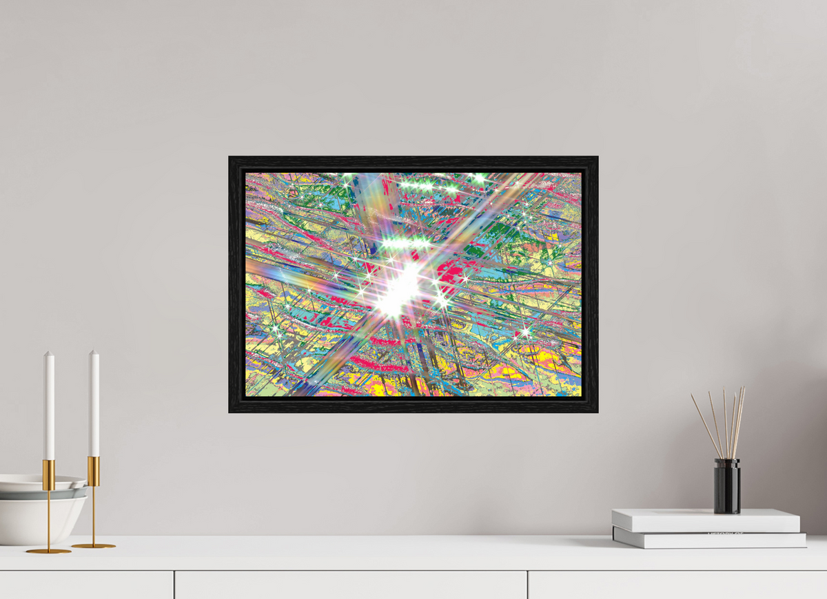 45 x 30 cm, Foto unter Acrylglas, Basel 15mm Eiche schwarz 760 Lichtspiel im Watt