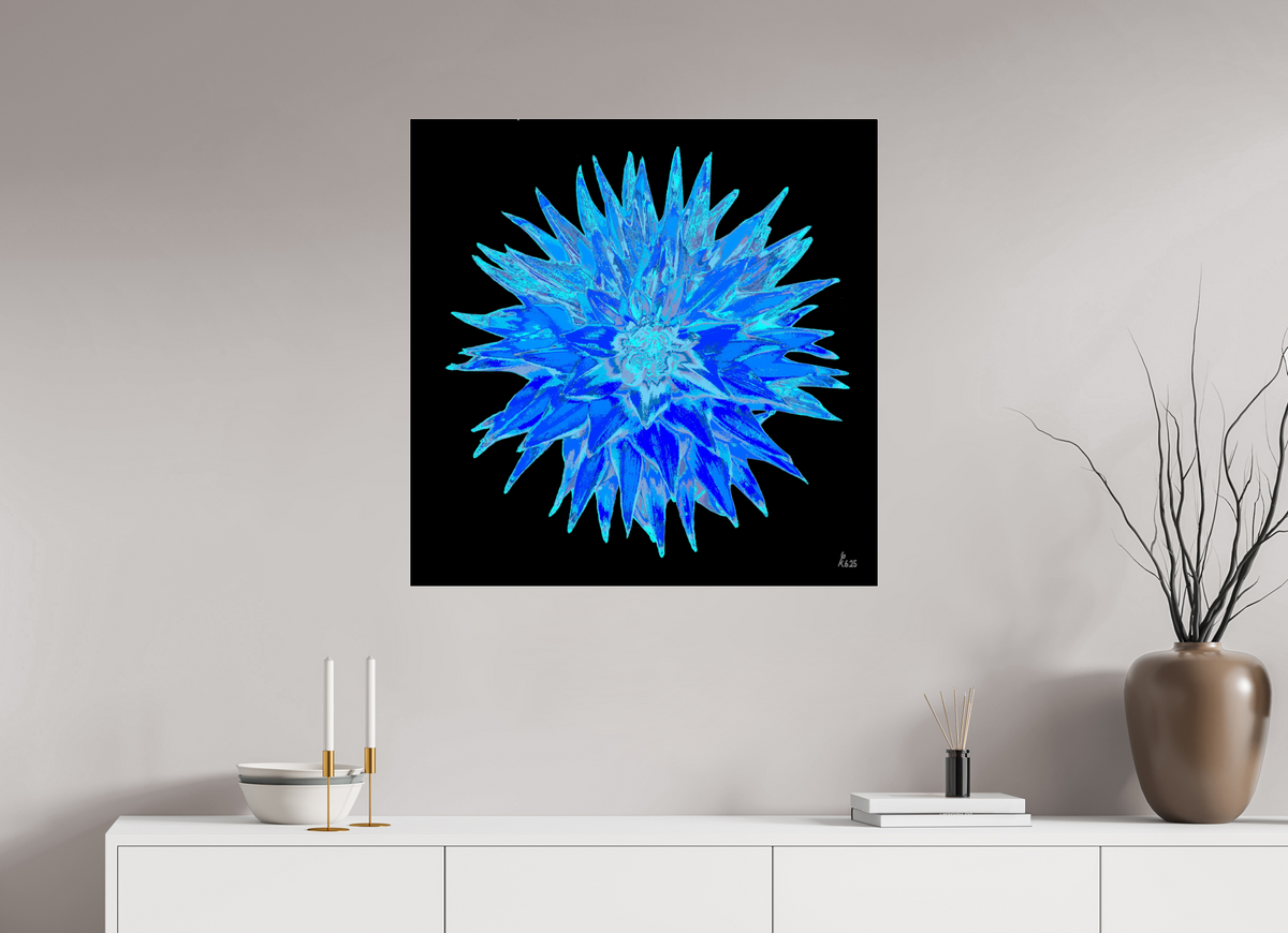 80 x 80 cm, Photo Print Under Acrylic Glass Blaue Dahlie