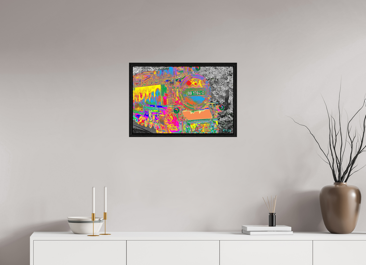 60 x 40 cm, Foto unter Acrylglas glänzend, Basel 15mm Eiche schwarz 550 Rasender Roland