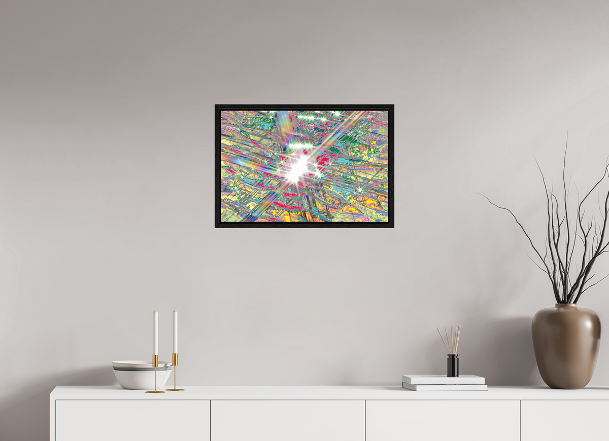 60 x 40 cm, Foto unter Acrylglas, Basel 15mm Eiche schwarz 760 Lichtspiel im Watt