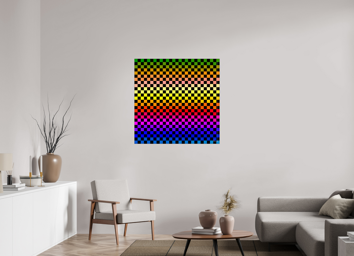 100 x 100 cm, Foto hinter Acryl Glas glänzend, Slim Line schwarz 101 PRISMA