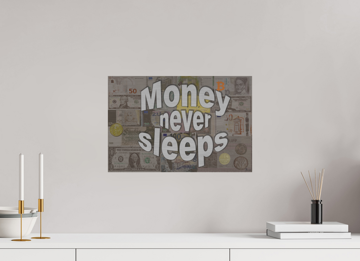 45 x 30 cm, Alu gebü. Money never sleeps