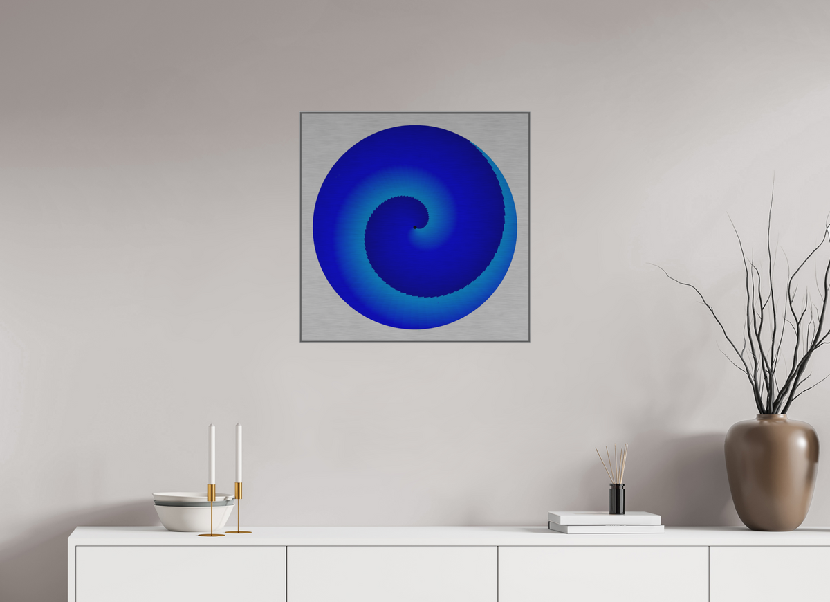 60 x 60 cm, Alu Dibond gebürstet, ArtBox Profiltiefe 25mm Silber 065 Blaue Galaxie