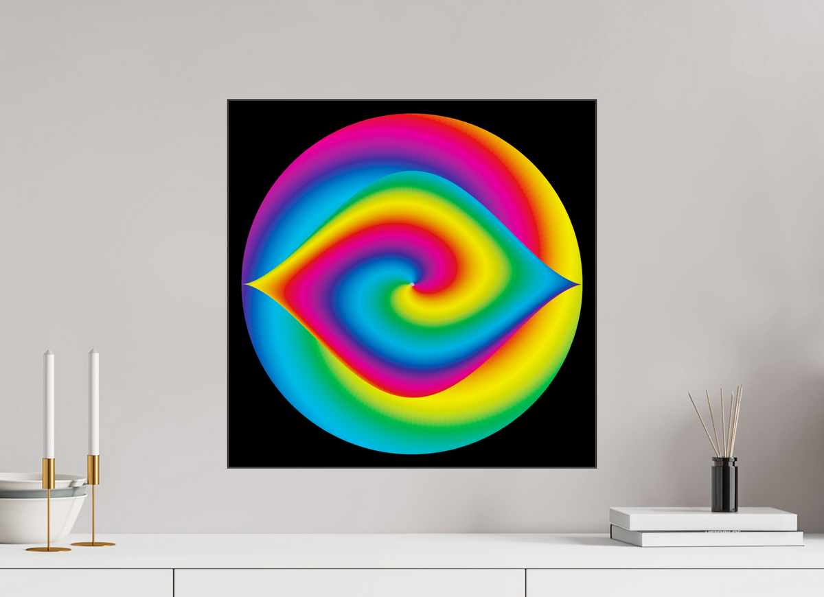 50 x 50 cm, Acryl 6mm SlimeLine schwarz 077 Buntes Auge