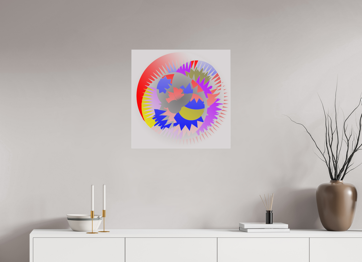 60 x 60 cm, Fotoabzug hinter Acrylglas glänzend, Slim Line silber 074 Farbverläufe 2