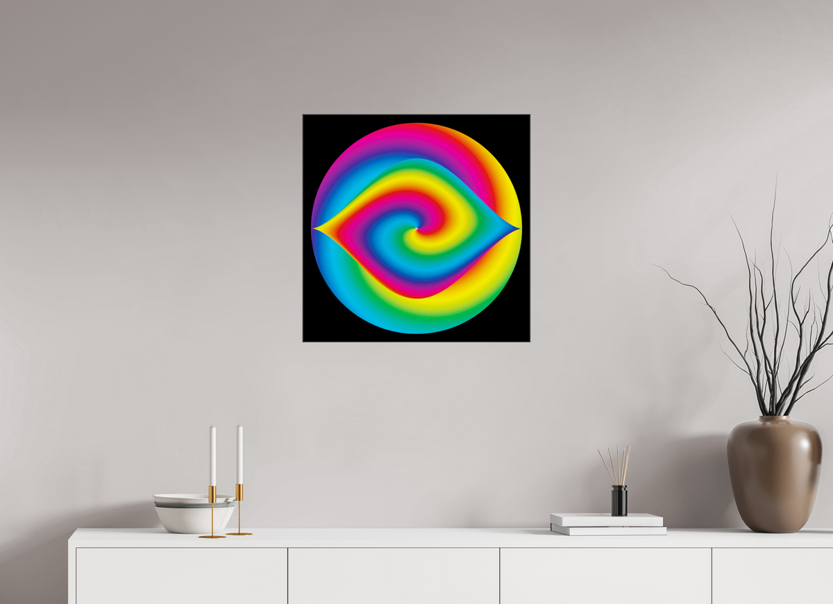 60 x 60 cm, Acryl 6mm SlimeLine schwarz 077 Buntes Auge