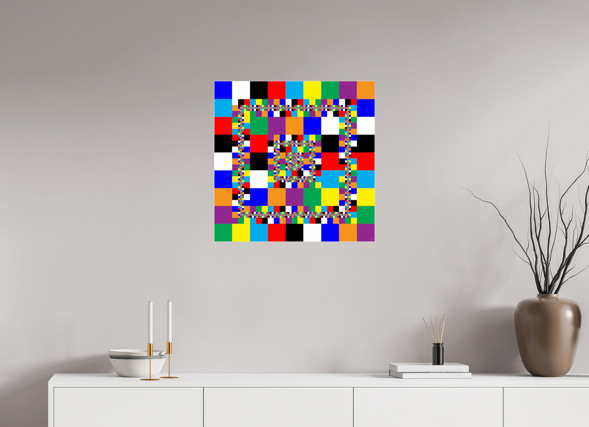 60 x 60 cm, Fotoabzug hinter Acrylglas glänzend, Slim Line silber 120 Nonett