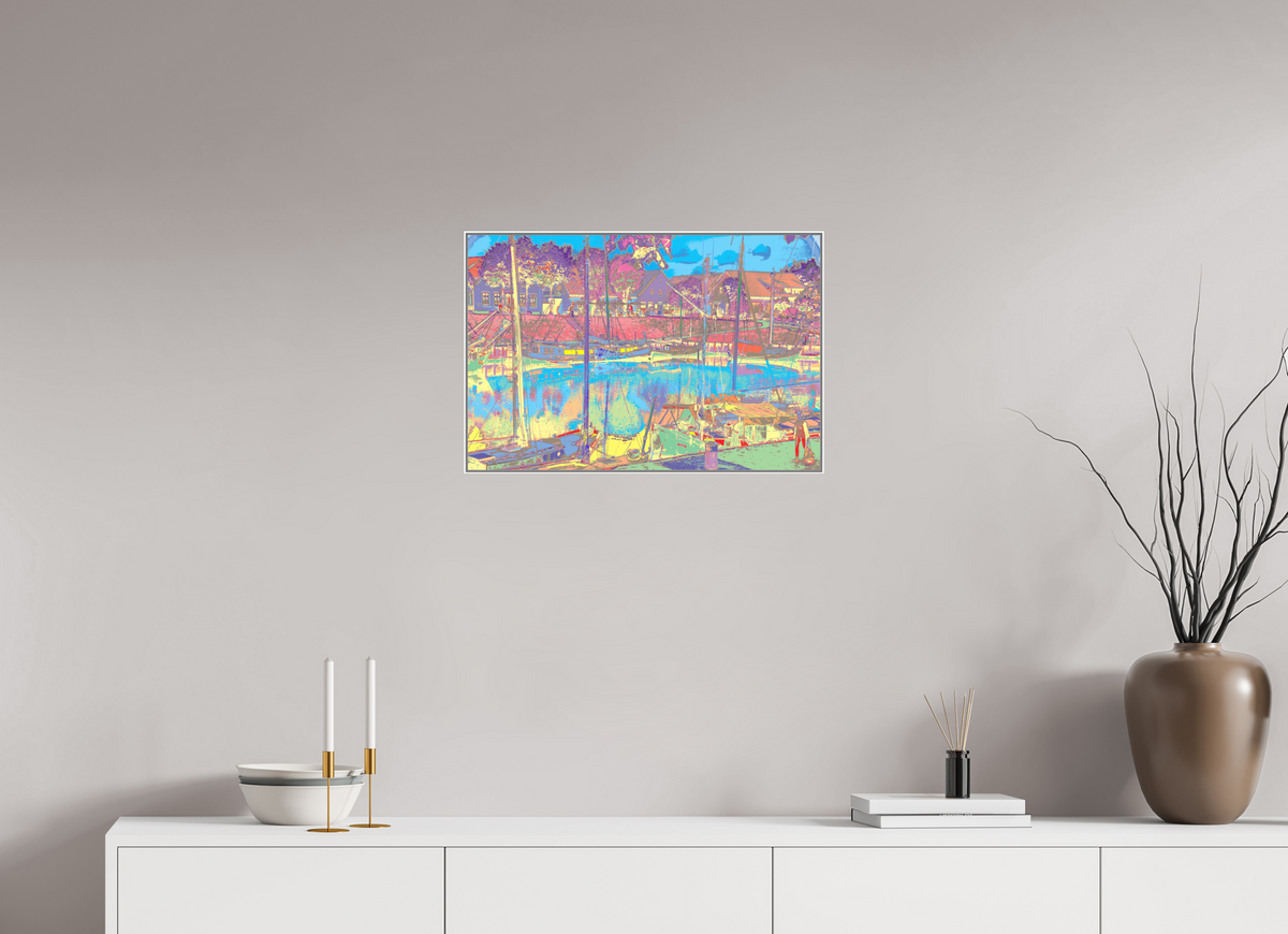 60 x 40 cm, Alu box weiß matt 730 Carolinensiel Hafen