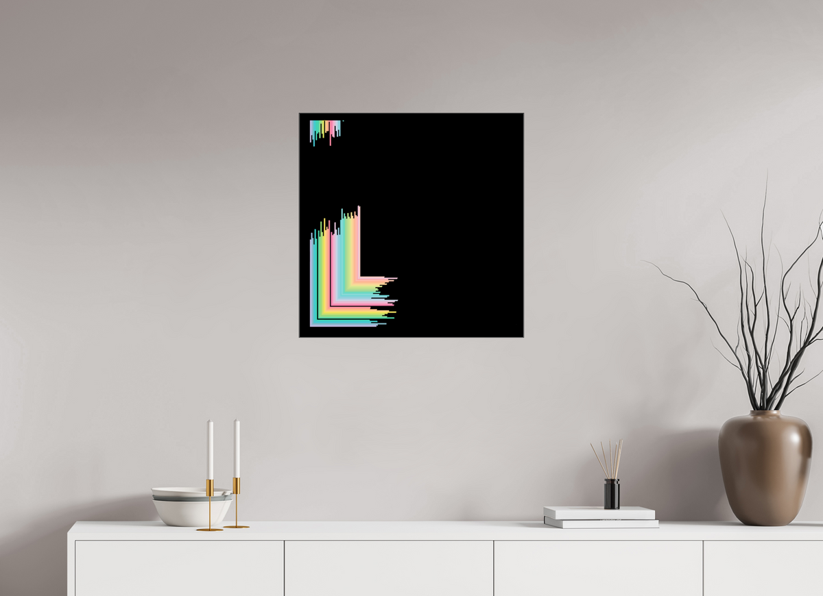 60 x 60 cm, Foto hinter Acryl Glas glänzend, Slim Line schwarz 057 Quadrat Nr. 9 das Ende