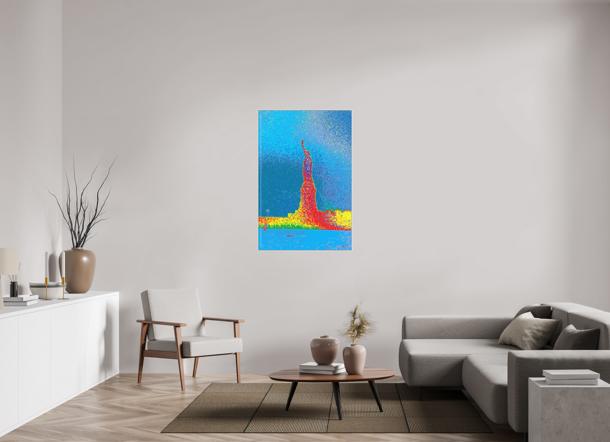 80 x 120 cm, Acryl Matt Artbox 25mm weiß 810 NY Freiheitsstatue
